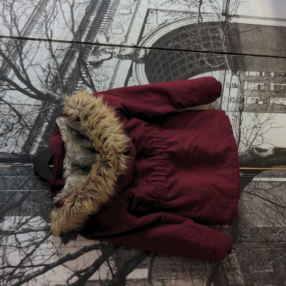 Girls Burgundy Justice Winter Jacket - Picture 3 of 4